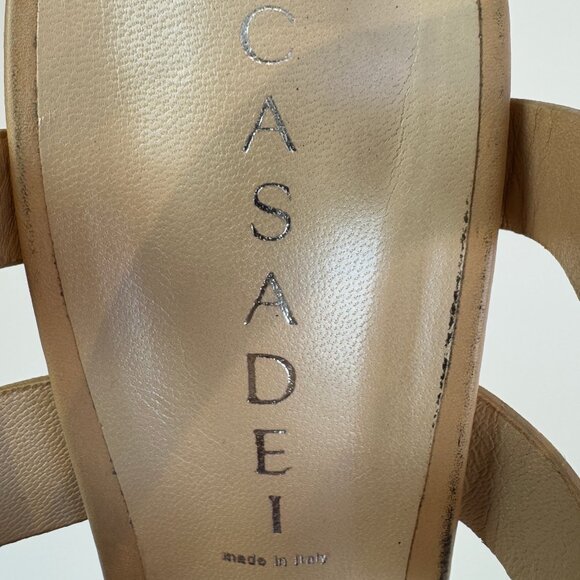 Casadei Tan and Brown Platform Sandals, US 10 - Picture 8 of 16